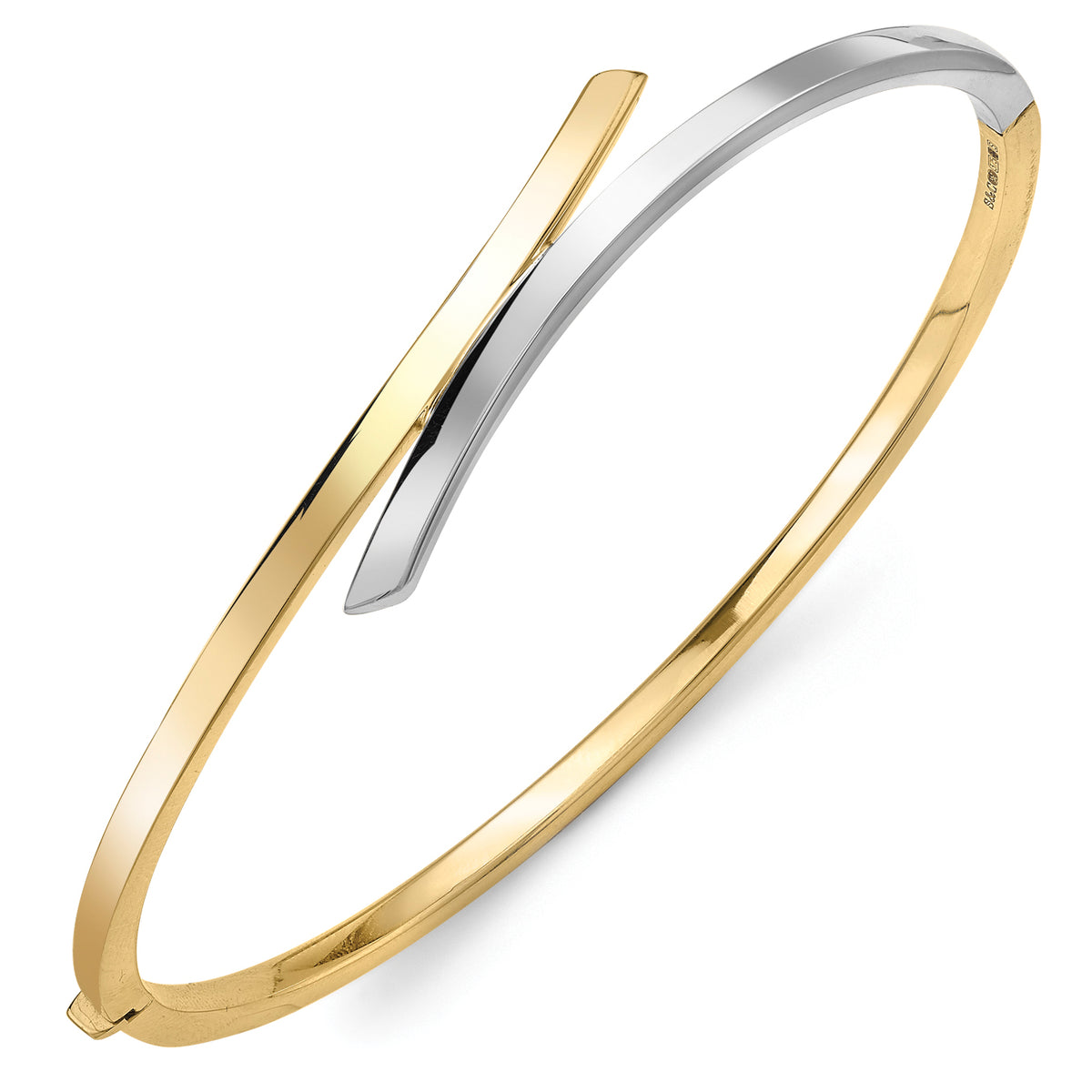 9ct Two Tone Crossover Bangle