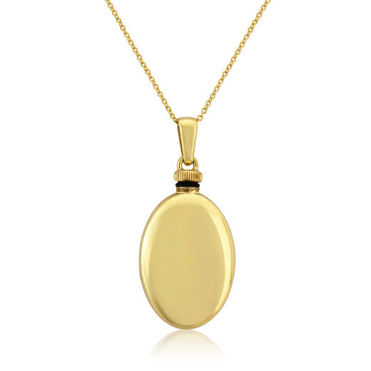 9ct Yellow Gold Oval Bottle Pendant Necklace