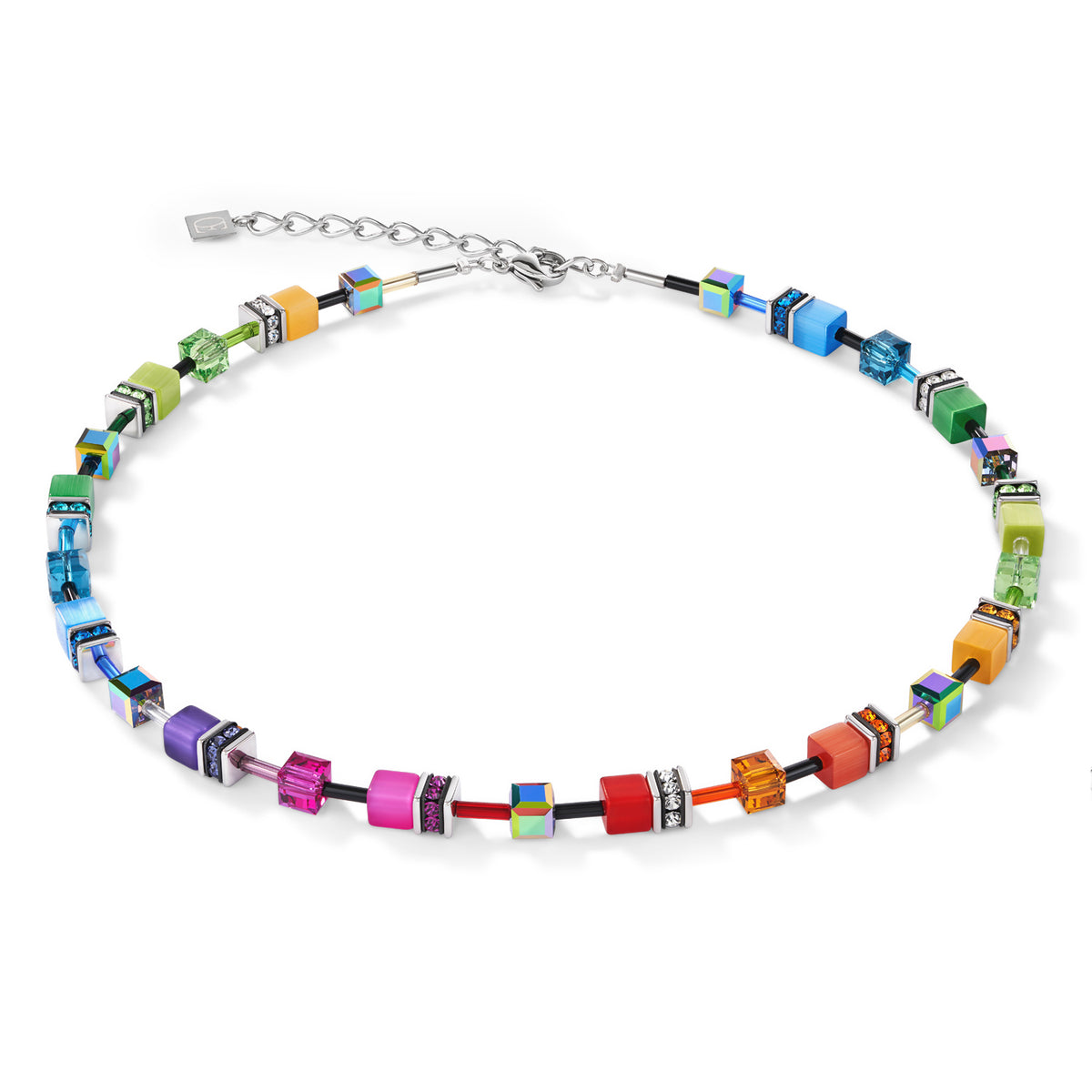 Coeur de Lion GeoCUBE® Multicolour Rainbow Necklace