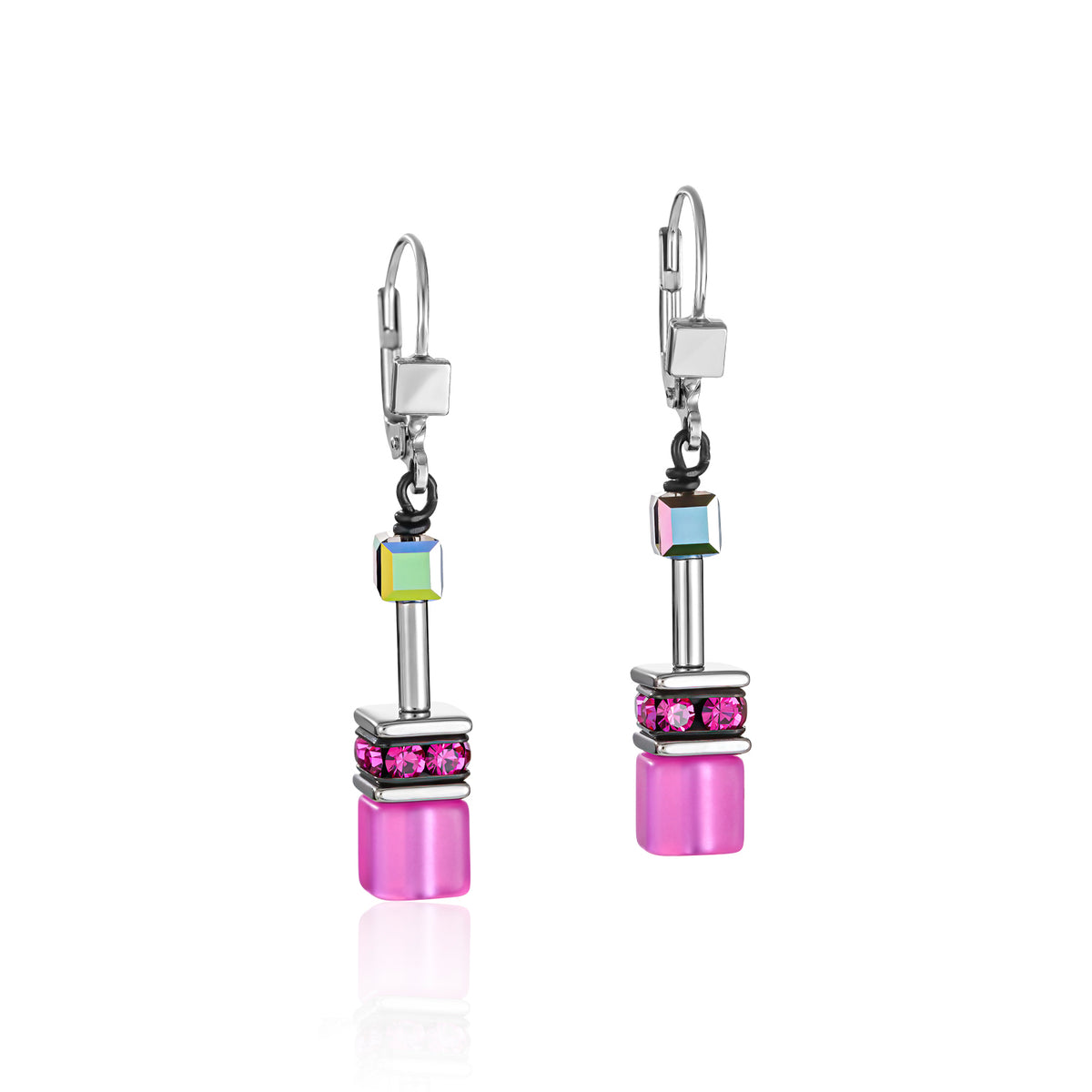 Coeur de Lion GeoCUBE® Pink Earrings