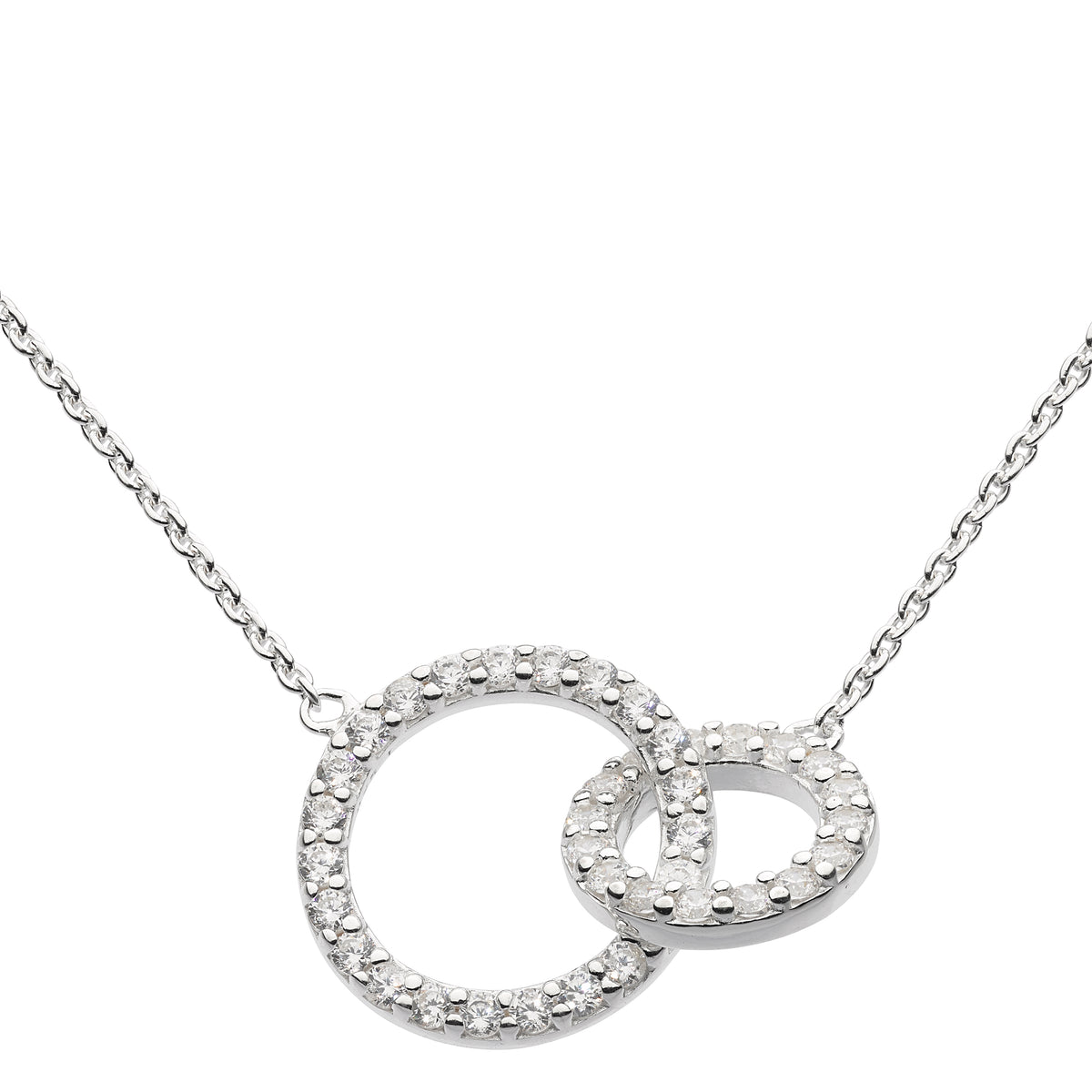 Dew Silver Cubic Zirconia Double Link Necklace