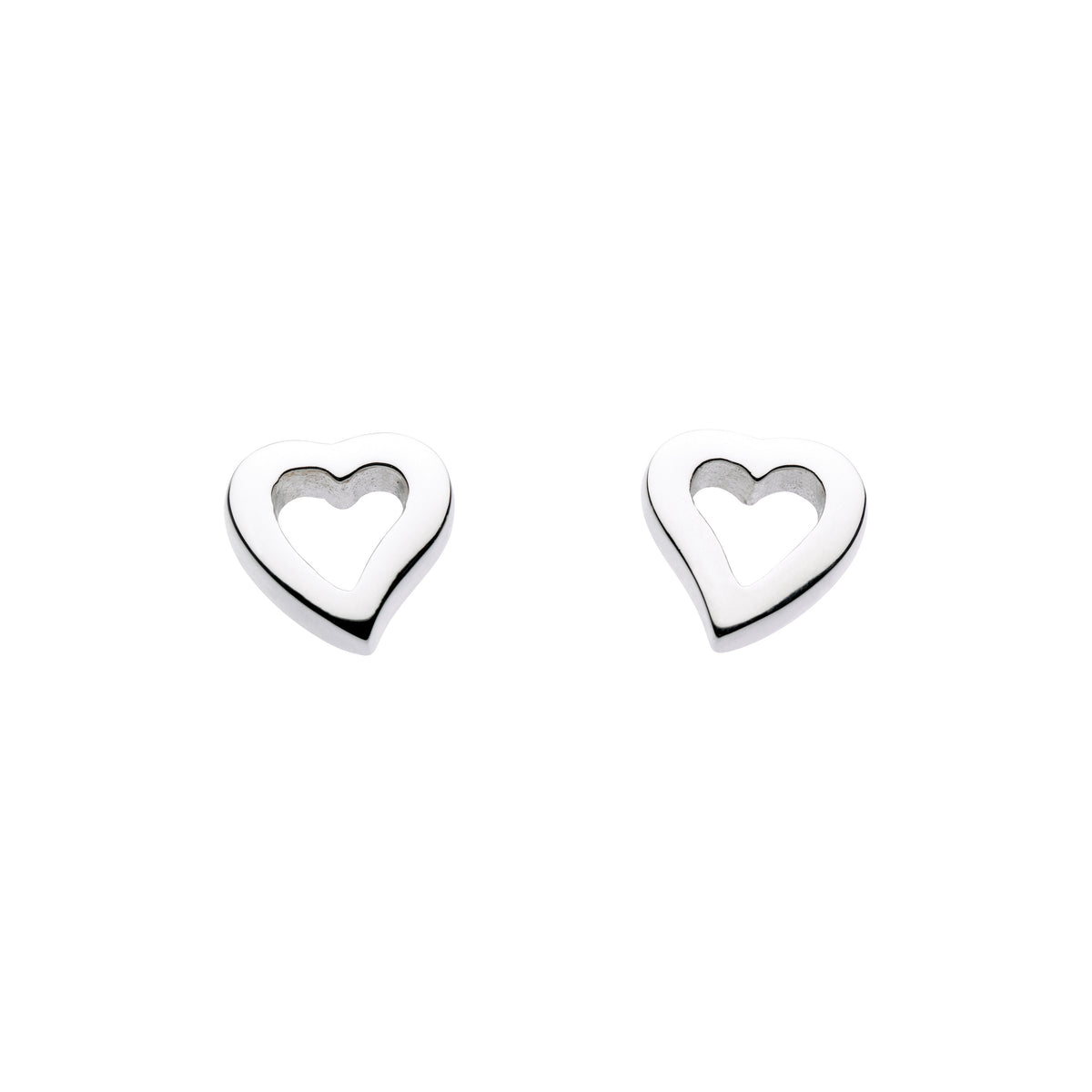 Dew Silver Heart Stud Earrings