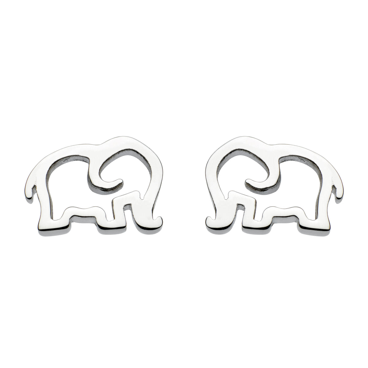 Dew Silver Elephant Stud Earrings