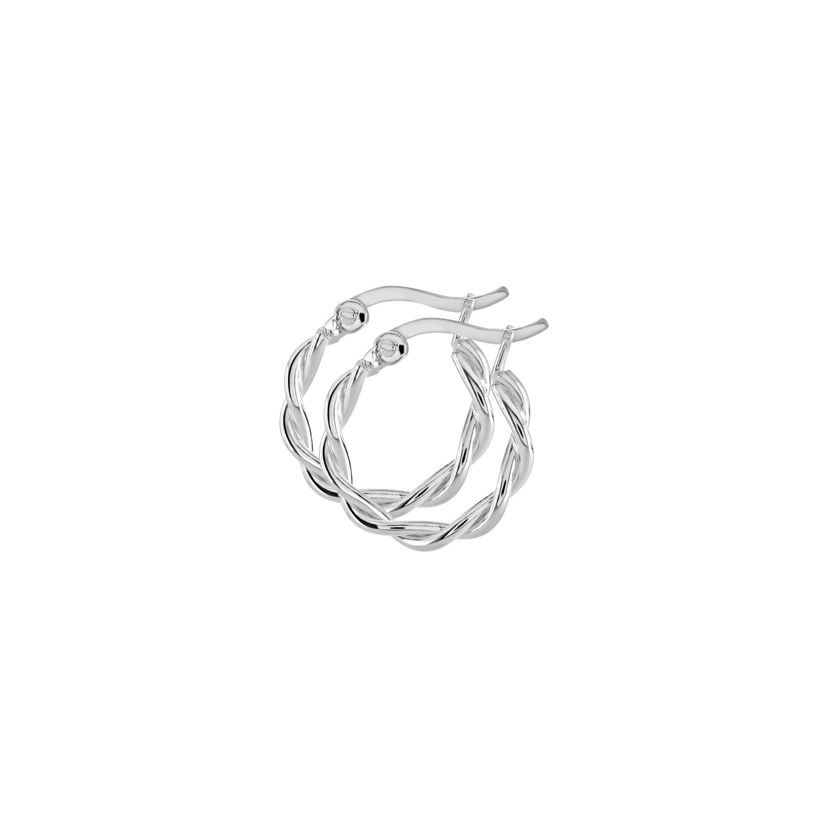 Dew Sterling Silver Twisted Hoop Earrings