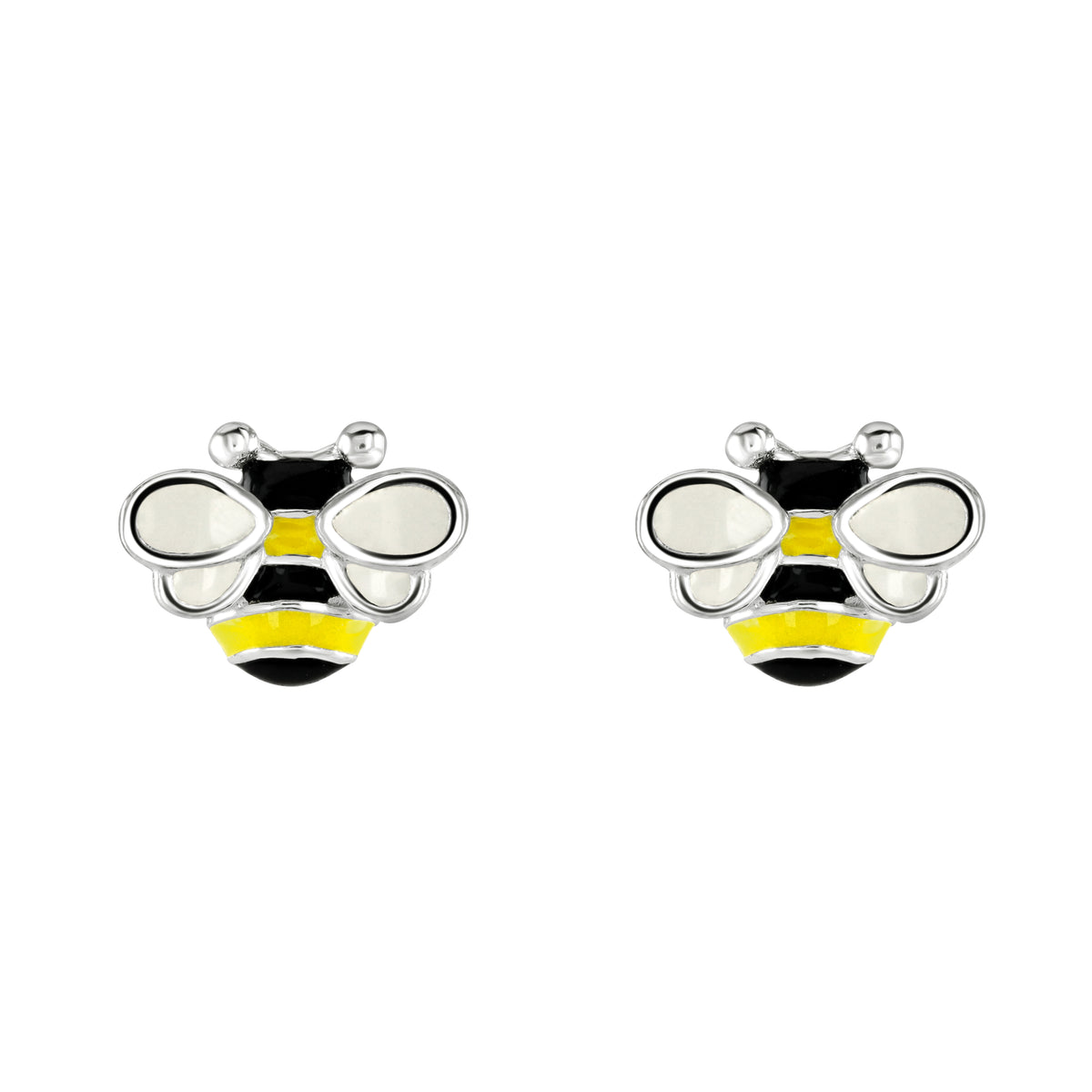 Dew Silver Dinky Bee & Combe Stud Earrings