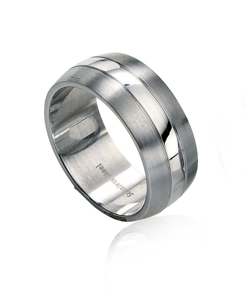 Fred Bennett Two Tone Stainless Steel Band Ring