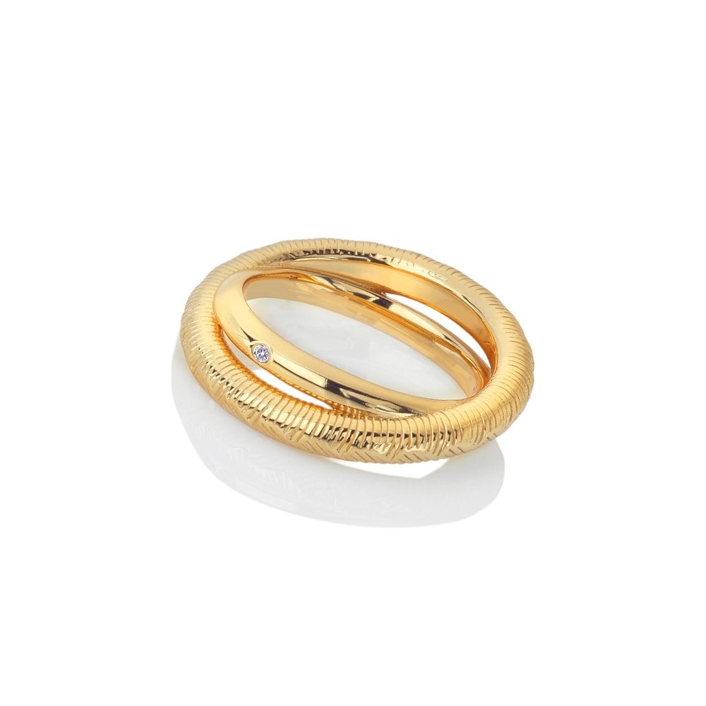 Hot Diamonds Sterling Silver & 18ct Gold Plated Spirit Duo Ring