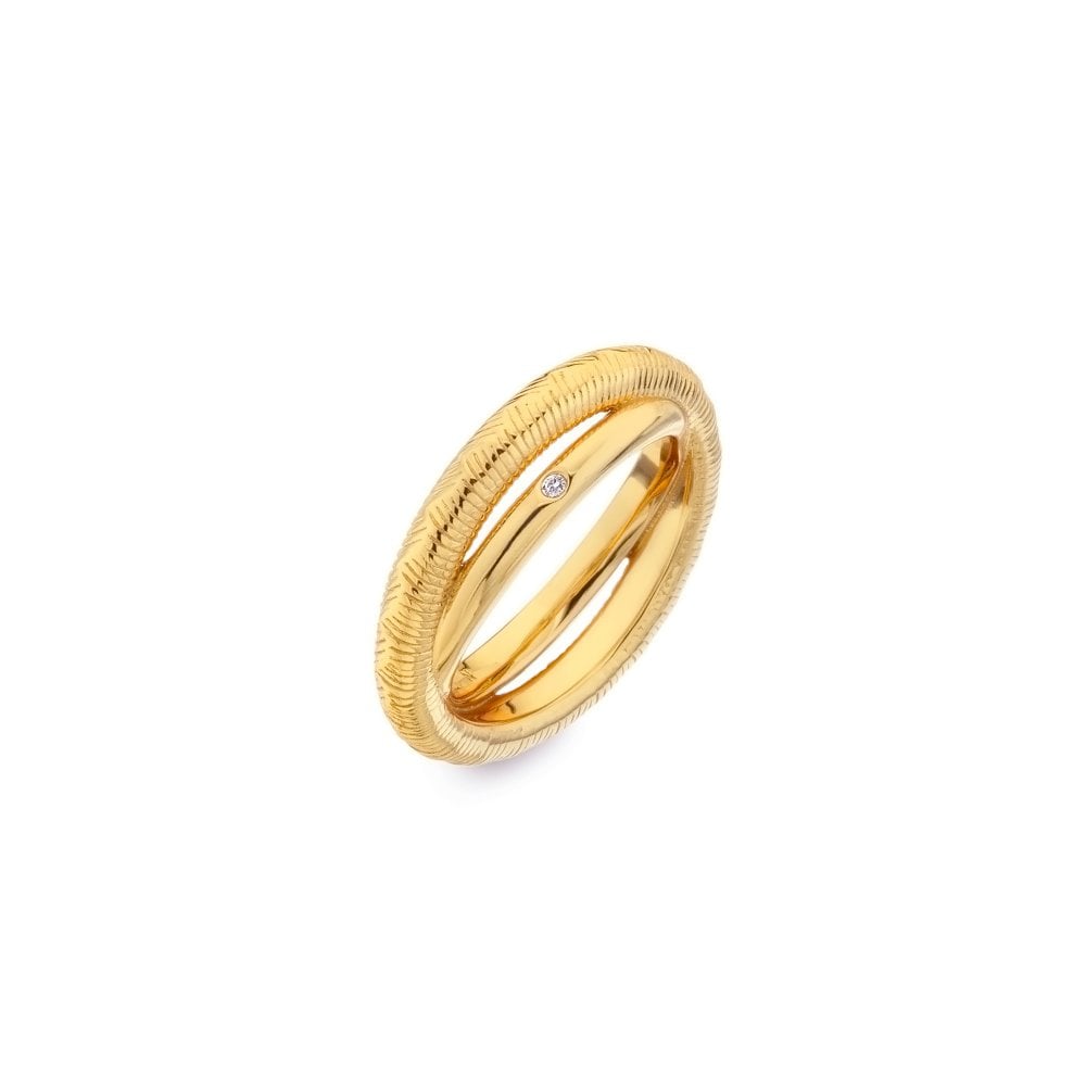 Hot Diamonds Sterling Silver & 18ct Gold Plated Spirit Duo Ring