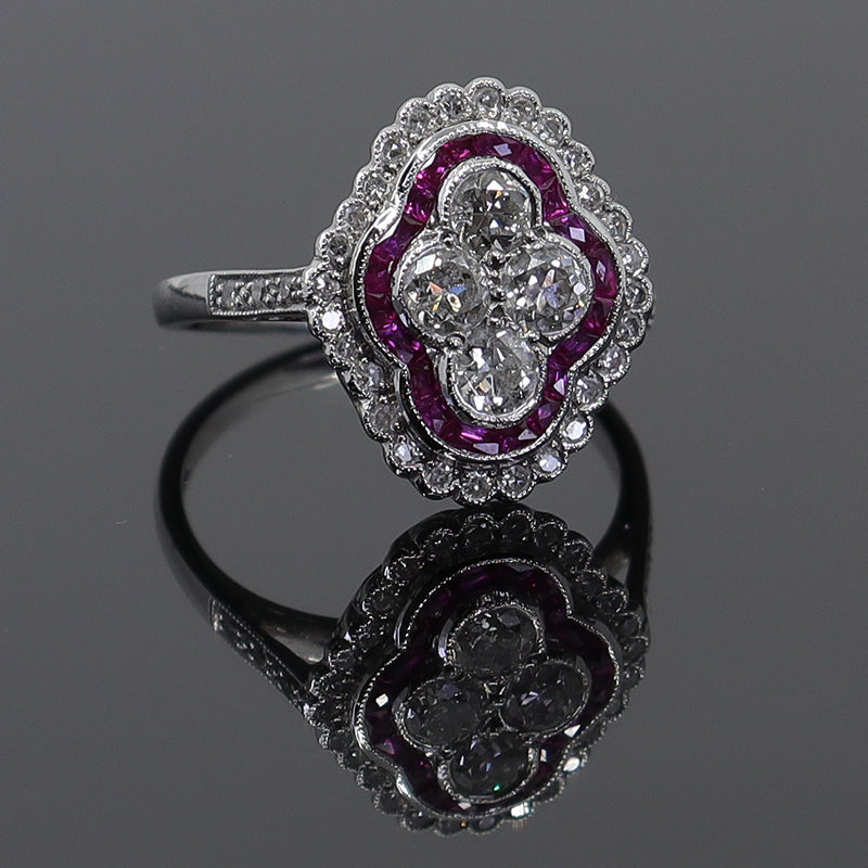 Pre-Owned 18ct White Gold Ruby & Diamond Ring