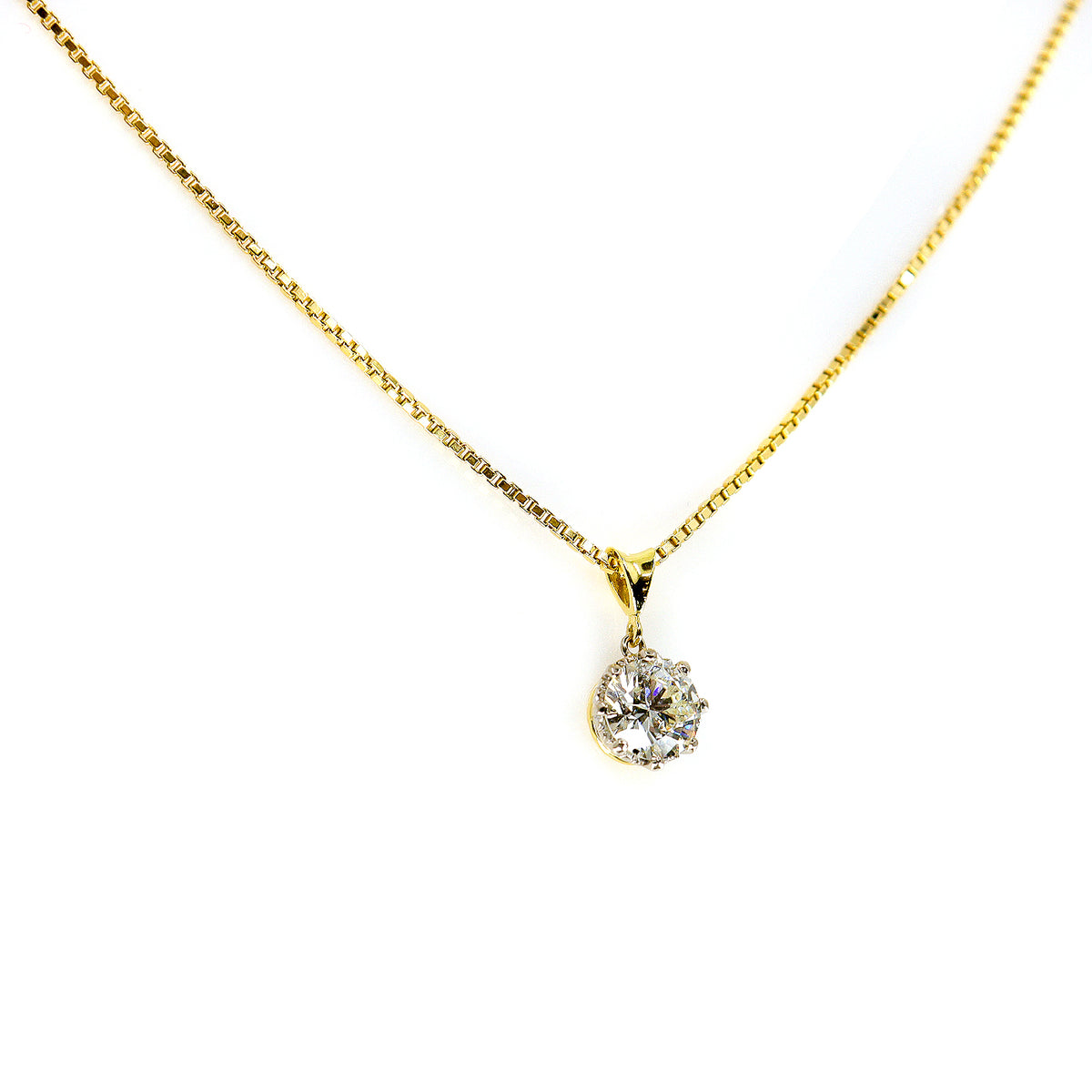 Pre-Owned 18ct Gold Diamond Solitaire Pendant