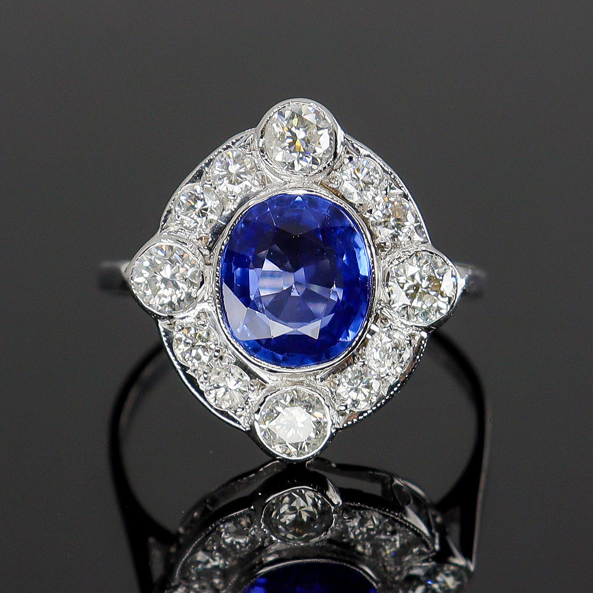 Pre-Owned 18ct White Gold Sapphire & Diamond Ring