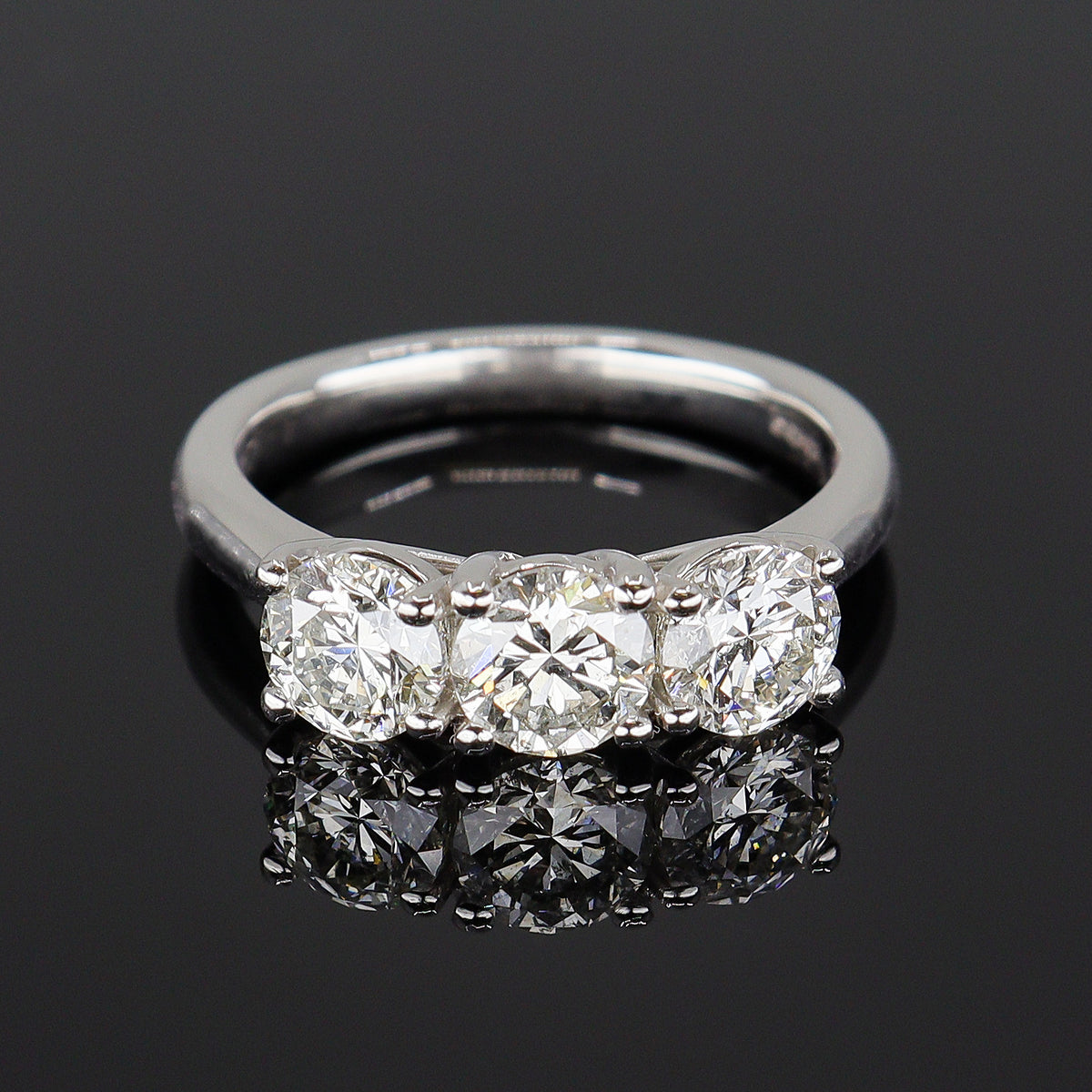 Pre-Owned Platinum & Diamond Trilogy Stone Ring