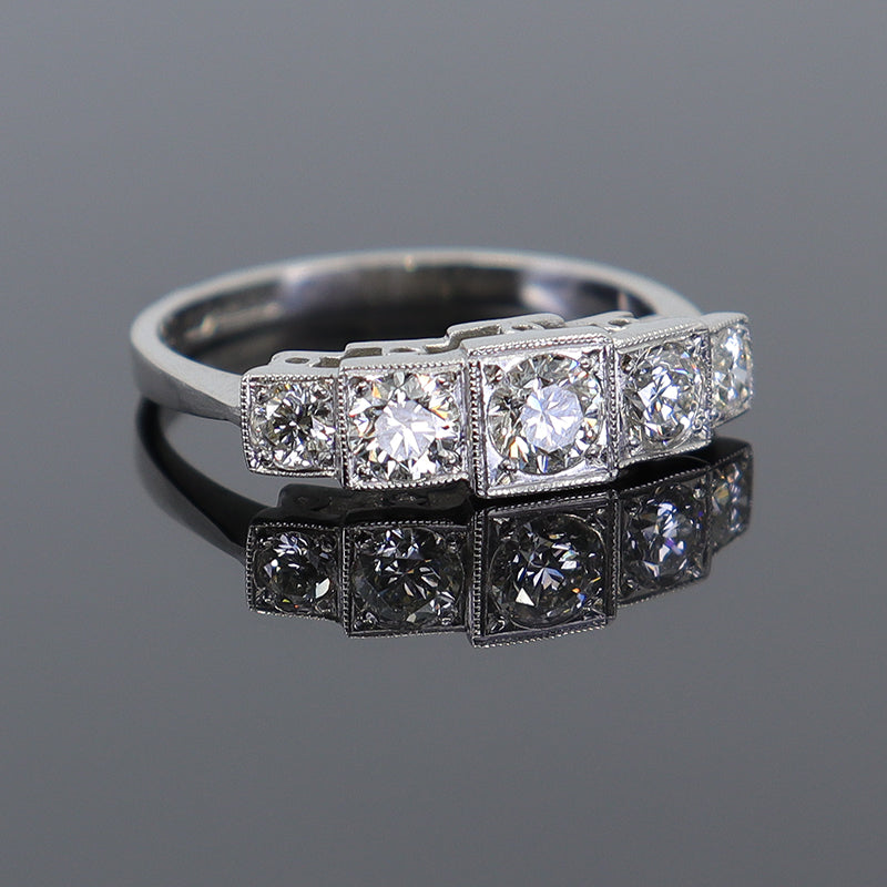 Pre-Owned Platinum Diamond Half Eternity Ring