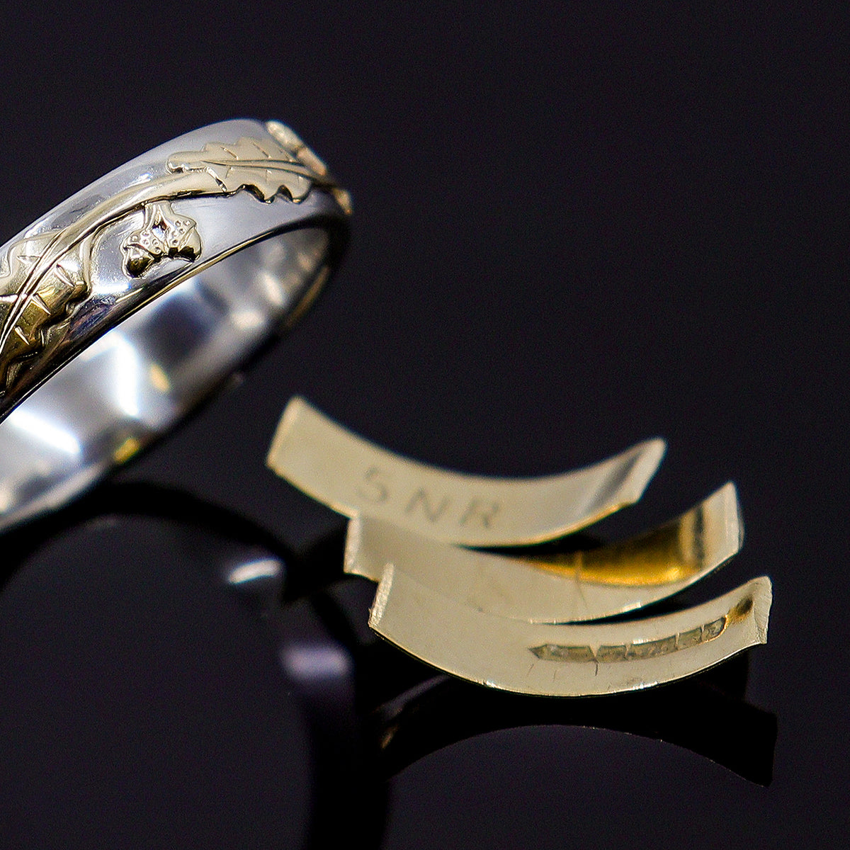 Bespoke Acorn Leaf Wedding Band